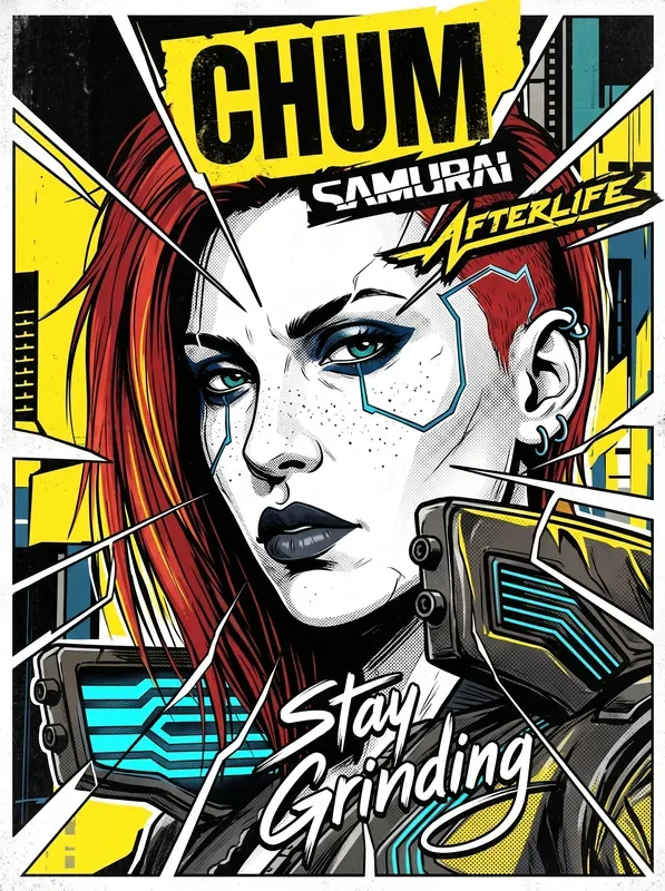 Póster ilustrado de Cyberpunk 2077