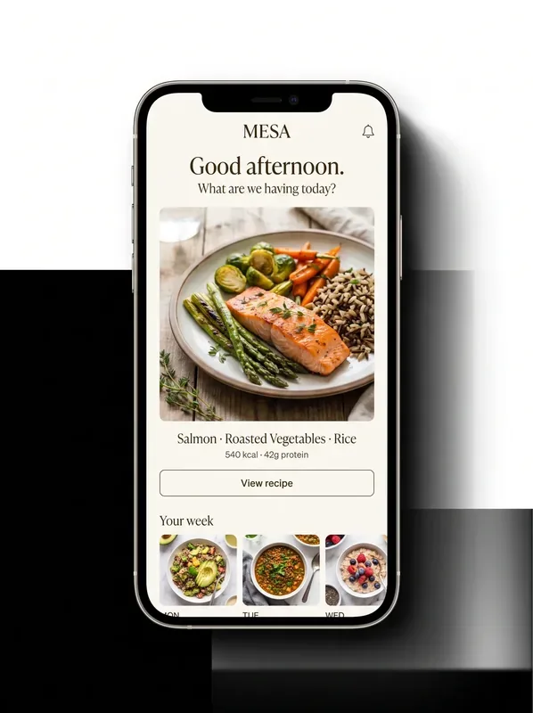 Concepto de aplicación Mesa de recetas