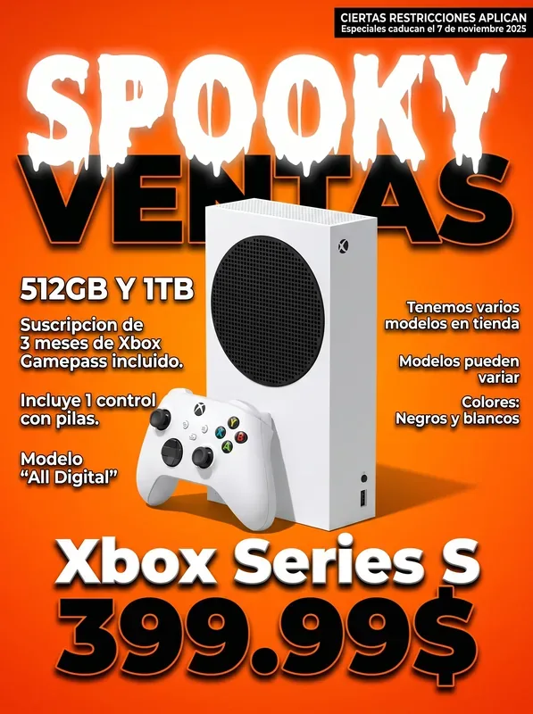 Poster de ventas con temática spooky y diseño llamativo